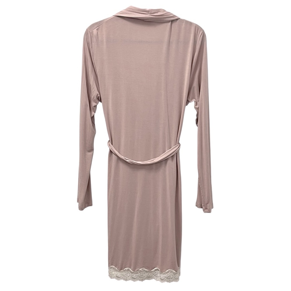 Eberjey Mariana Blush Pink Modal Robe M Lace Trim Lounge Bridal Romanticcore - Picture 2 of 7